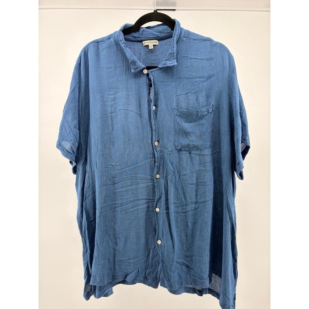 Earthbound Trading Co. Button Up Shirt, Relaxed Fit, Short Sleeves, Size XXL